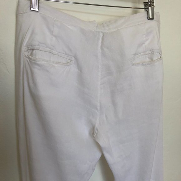 TRANSIT PAR SUCH low rise white linen pant - Picture 4 of 4